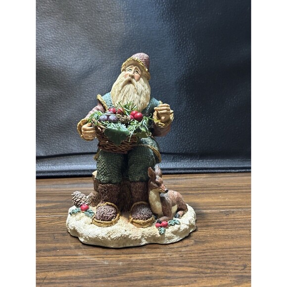 Vintage Old World Or Folk Art Style Santa With Natural, Rustic Appearance , Dear - Picture 8 of 10